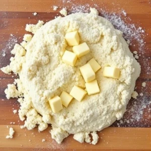 Cut in the cold butter using a pastry cutter or your hands until the mixture resembles coarse crumbs.
