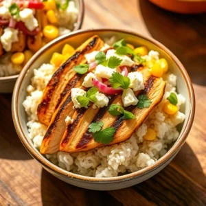 To assemble the bowls place a generous scoop of rice in the base of each