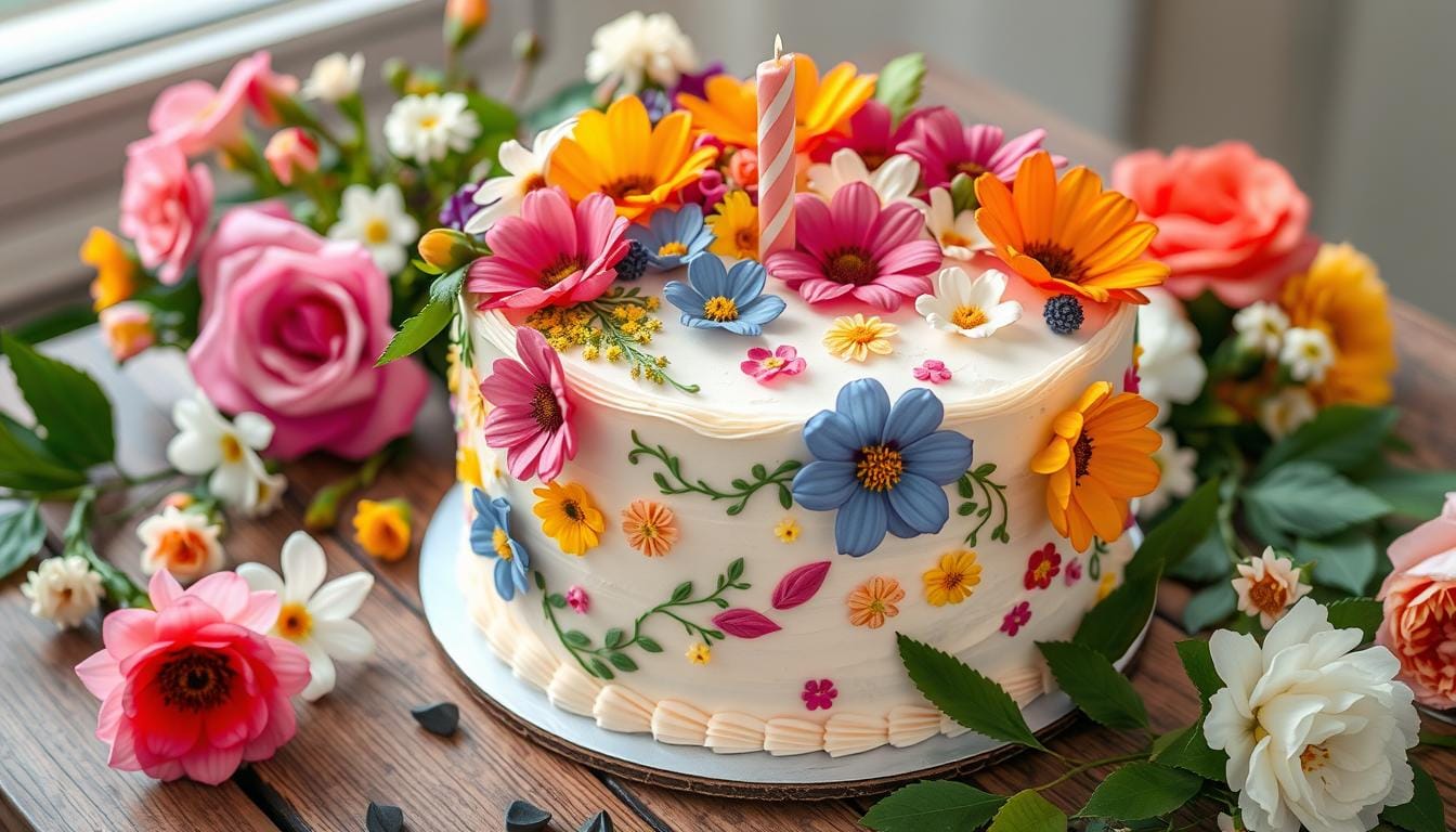 Flower Birthday Cake: