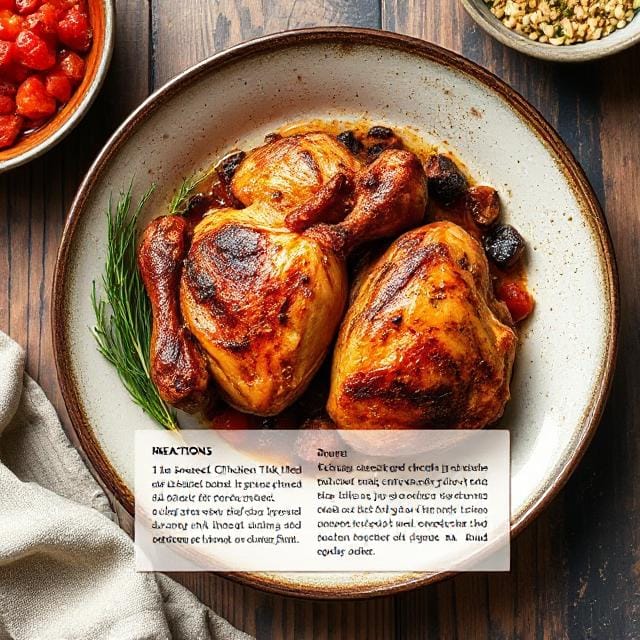 smoke chicken thighs recipe card