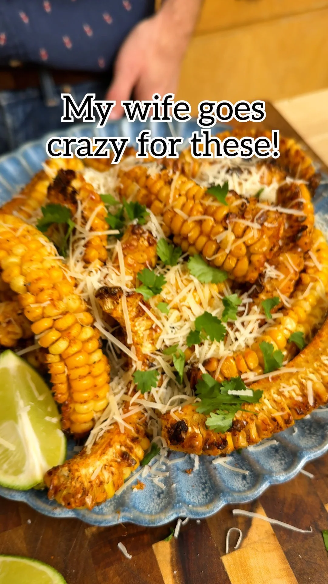 Delicious air fryer corn ribs served as a summer cookout appetizer.